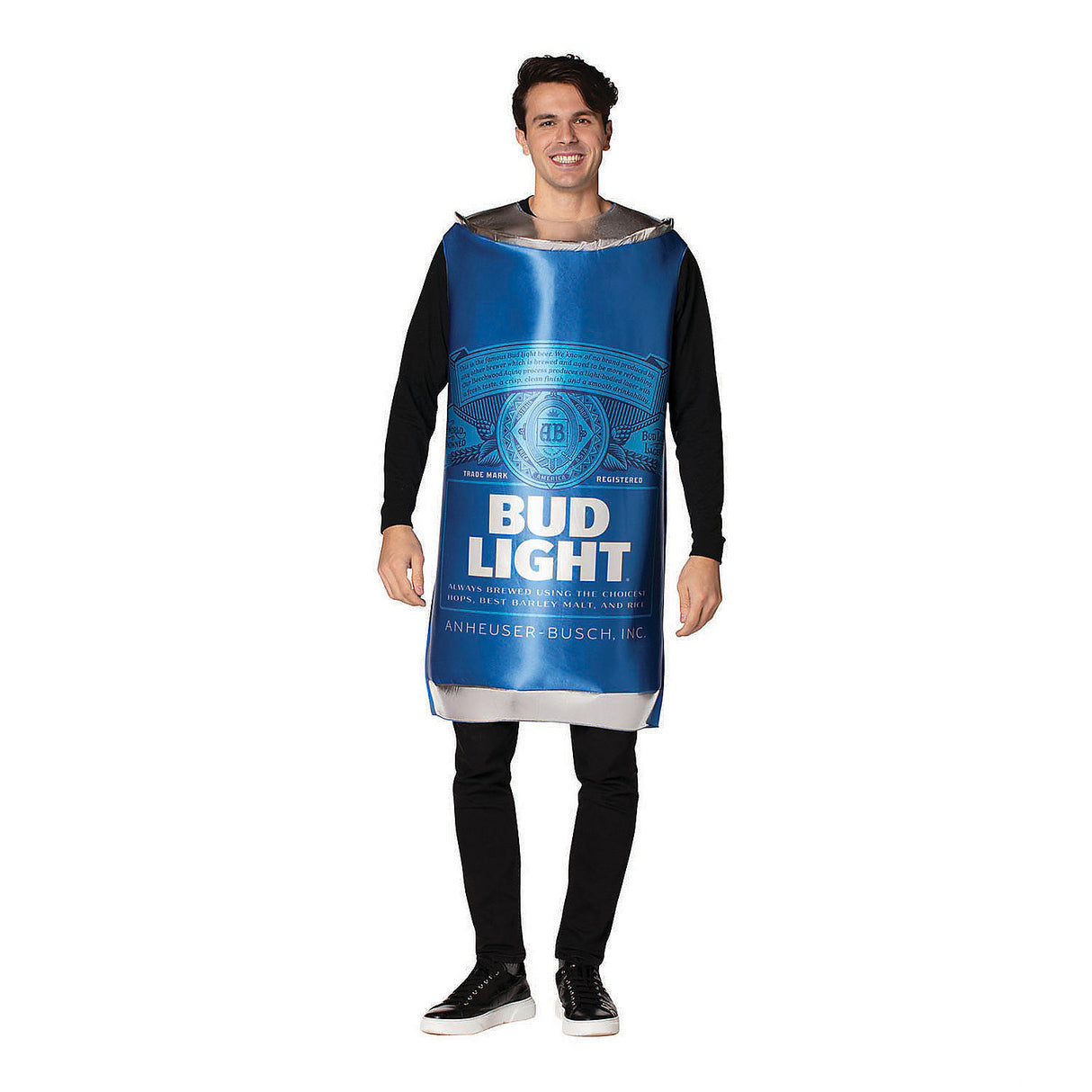 Fun Bud Light Can Adult Costume for Halloween Celebrations and Party Events