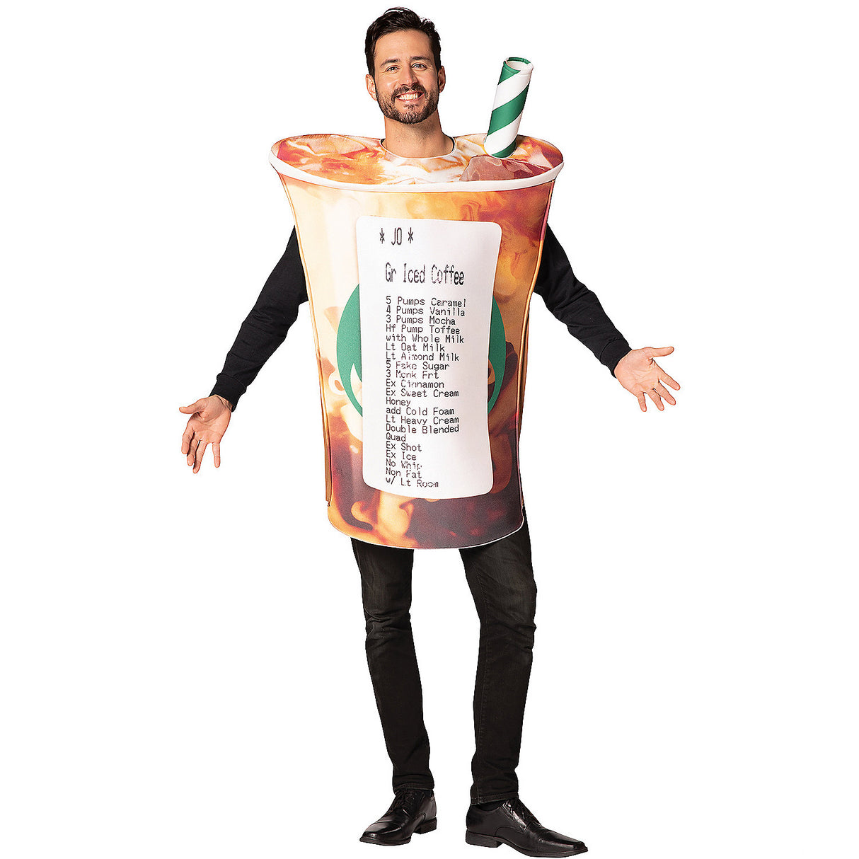 Barista's Nightmare Coffee Cup Adult Costume for Halloween Party Events and Funny Character Celebrations