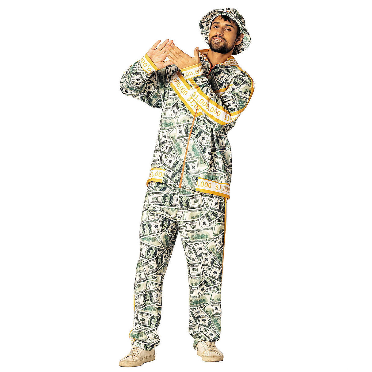 Adults Million Dollar Money Suit Costume for Funny Parties Halloween Events and Themed Celebrations