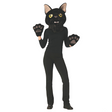 Adults Black Cat Mask & Paws Costume Kit - One Size