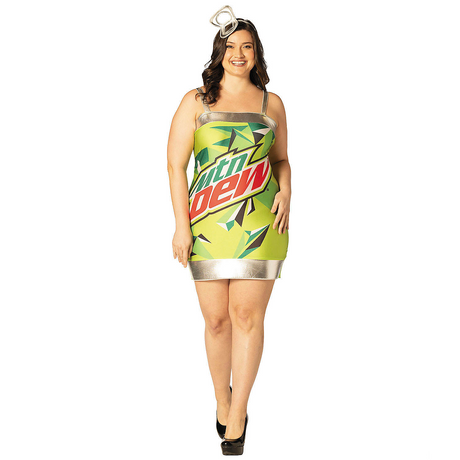 Adults Mountain Dew Can Dress Costume