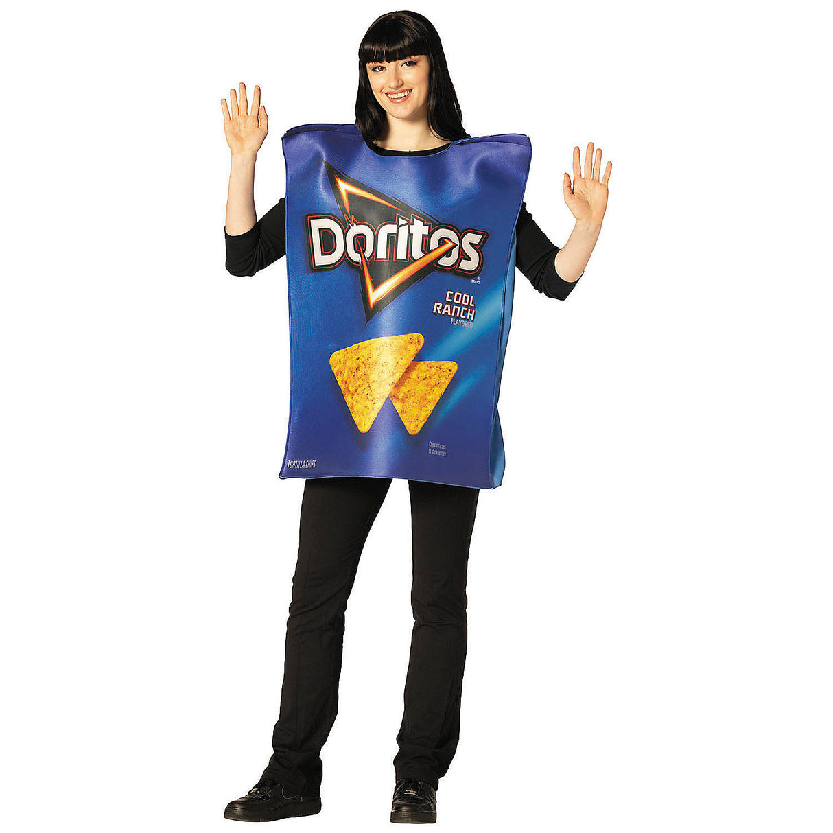 Adults Doritos Cool Ranch Bag Tunic Costume for Fun Halloween Parties and Food Themed Events