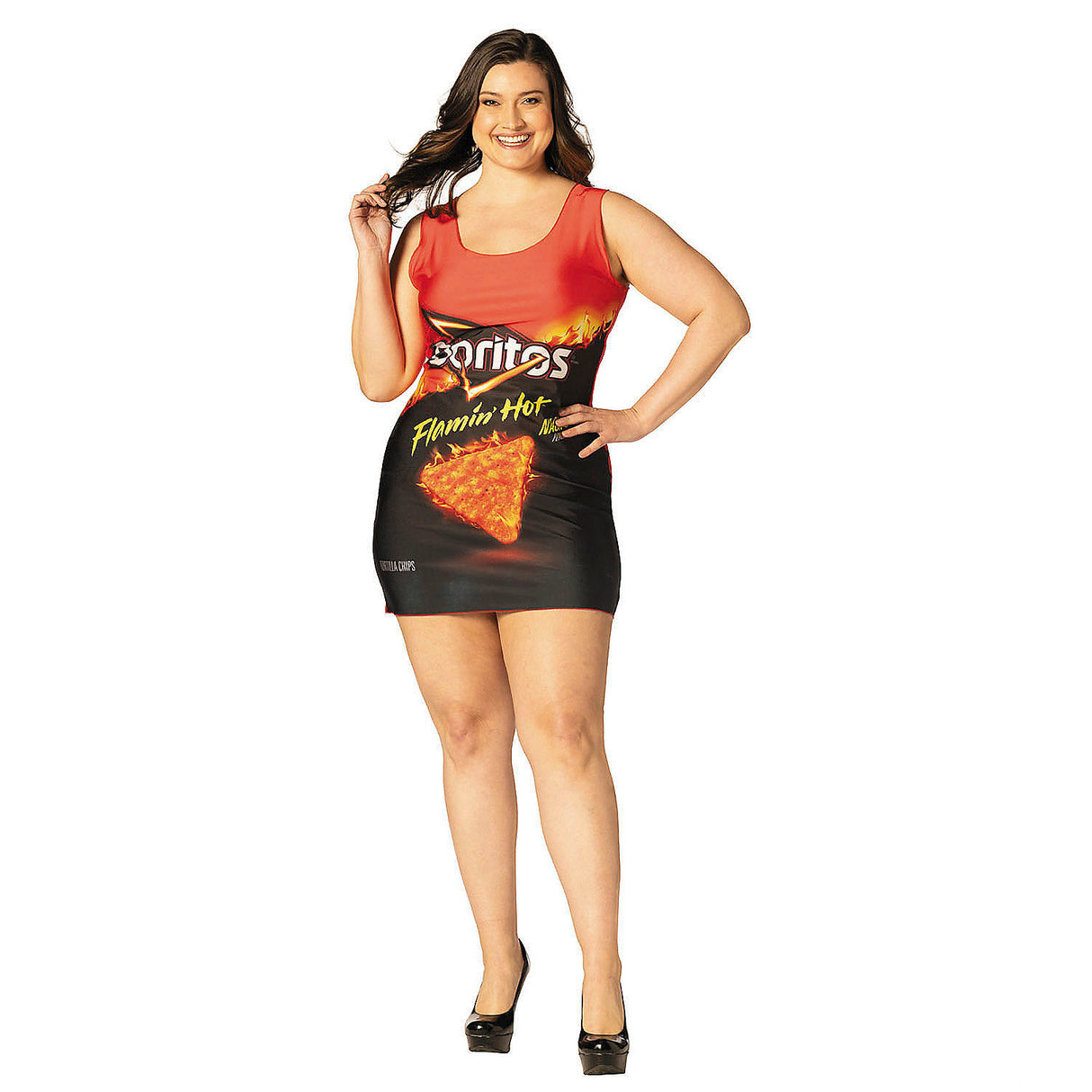 Fun Adults Doritos Flamin Hot Bag Dress Costume for Halloween Parties and Food-Themed Events