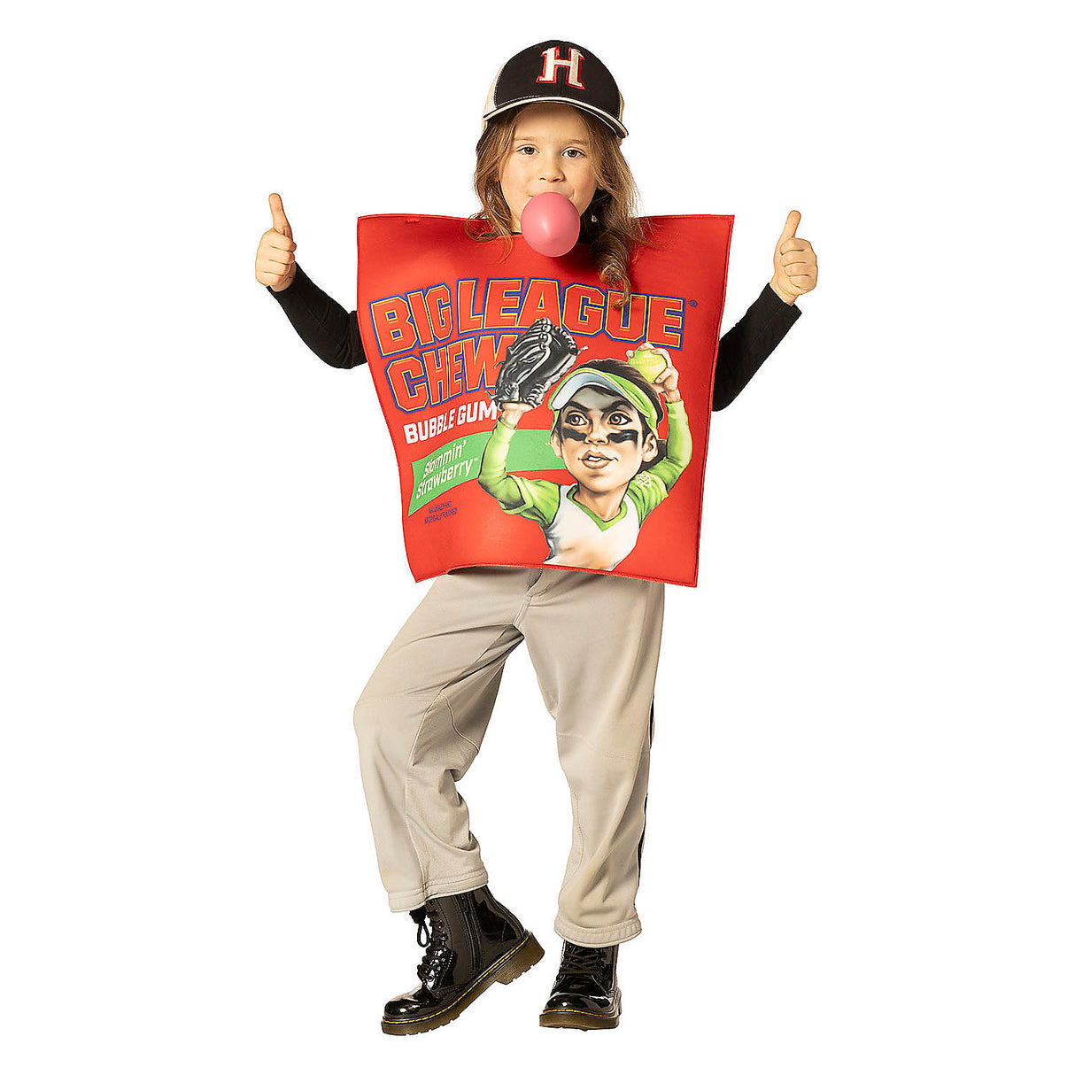 Fun Kids Big League Chew Strawberry Gum Pouch Tunic Costume for Halloween Parties and School Events