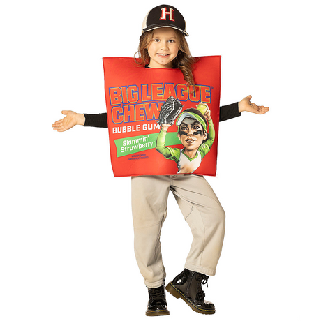 Kids Big League Chew Slammin' Strawberry Gum Pouch Tunic Costume
