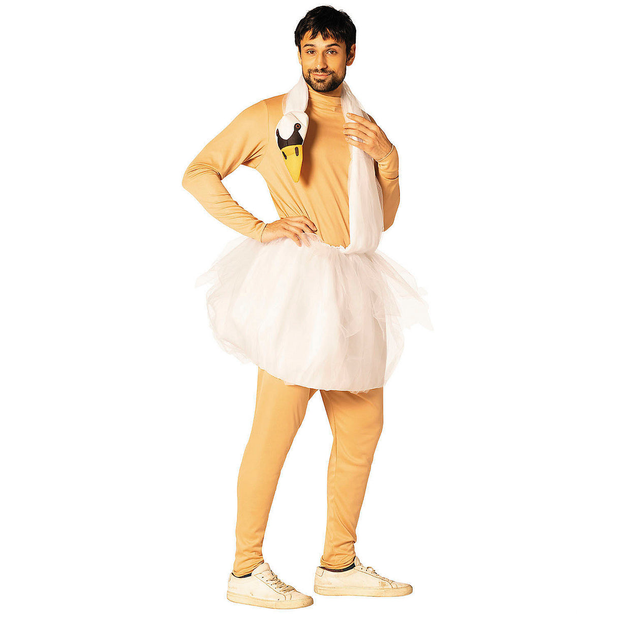 Authentic Adults White Swan Foam Costume for Halloween Parties and Themed Events