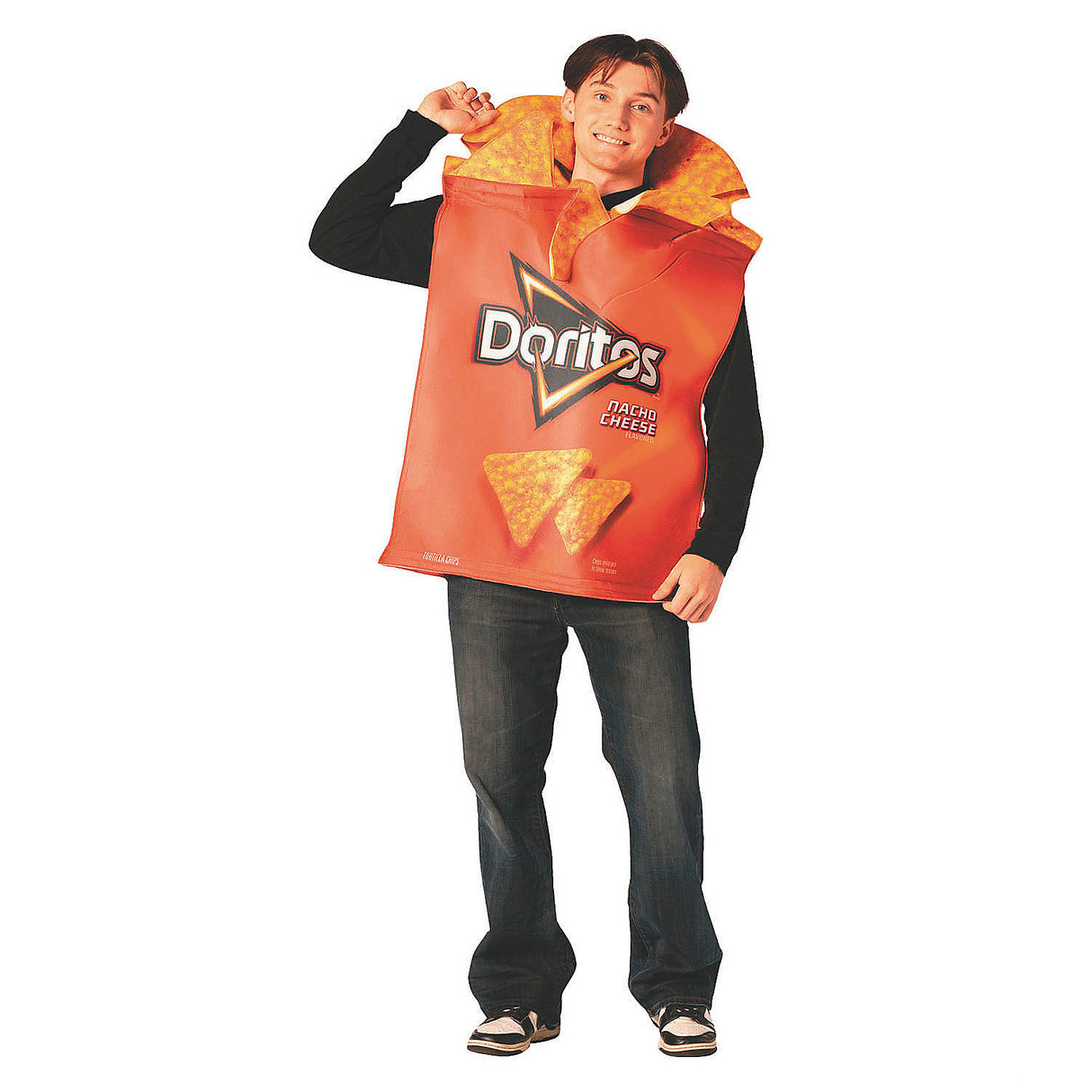 Funny Adults Doritos Nacho Cheese Tunic Costume for Halloween Parties and Creative Dress Up Events