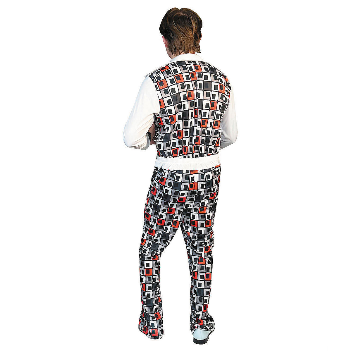Adults Swaggertown Black & White Cubes Pattern Pantsuit Costume