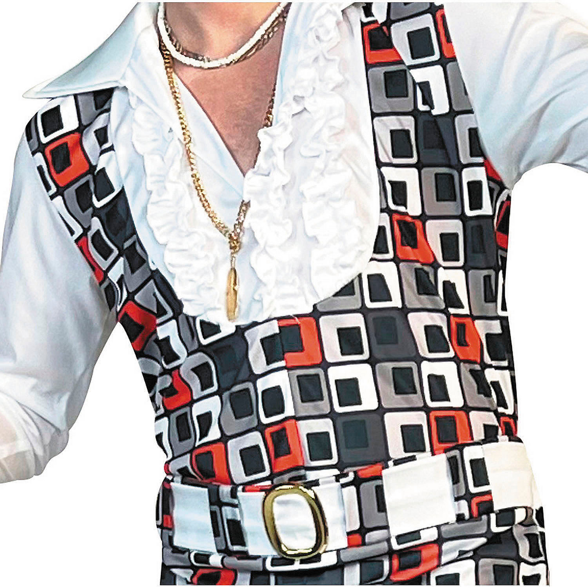 Adults Swaggertown Black & White Cubes Pattern Pantsuit Costume