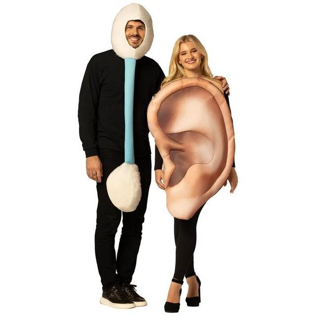 Adults Cotton Swab & Ear Couples Costumes - One Size