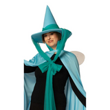 Adults Blue Fairy Godmother Hat, Cape & Wand Costume