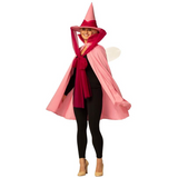 Adults Pink Fairy Godmother Hat, Cape & Wand Costume