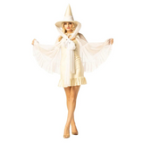 Adults White Witch Hat & Cape Costume