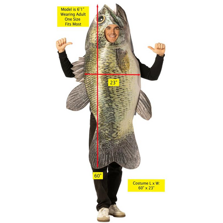 Adults Sea Bass Fish Sleeveless Tunic Costume