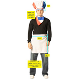 Adults French Chef Hat, Scarf & Apron Costume