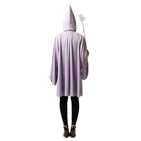 Adults Purple Fairy Godmother Hooded Cape & Wand Costume