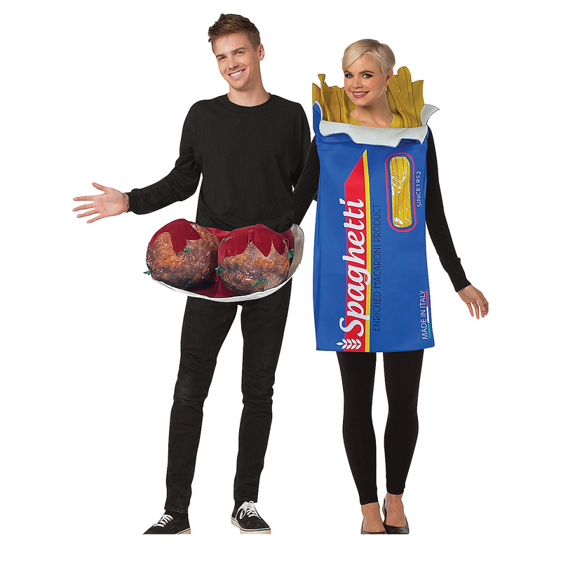 RADYAN Spaghetti and Meatballs Couples Costume - Food-Themed Outfit Set product image showing the product clearly