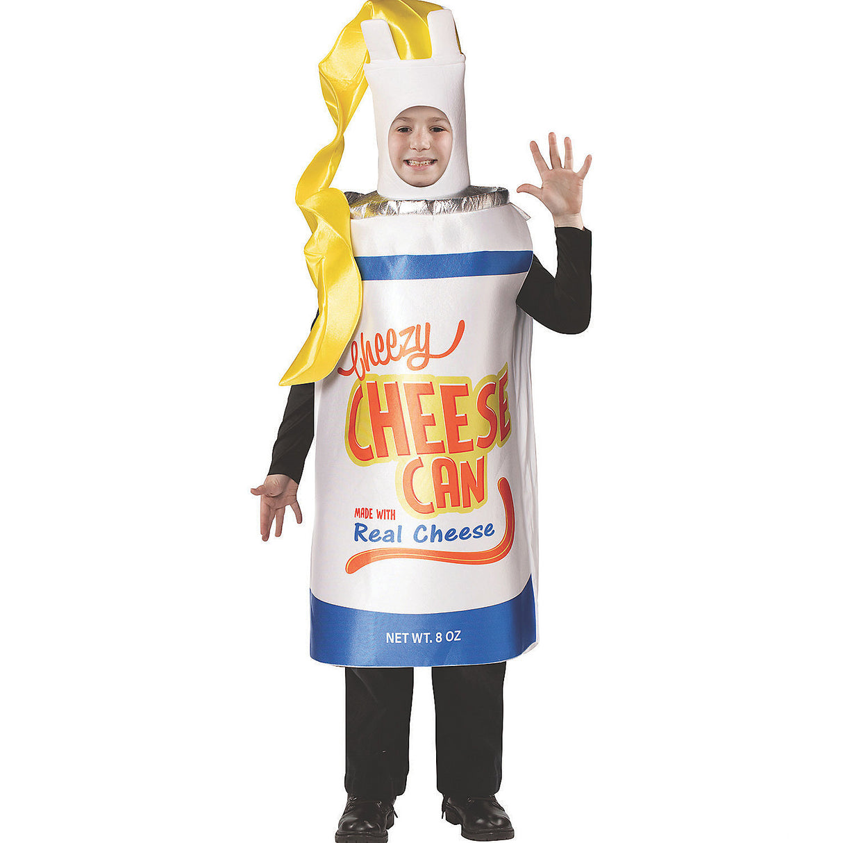 Cheezy Cheese Spray Child Costume for Halloween Parties and Creative Dress Up Events