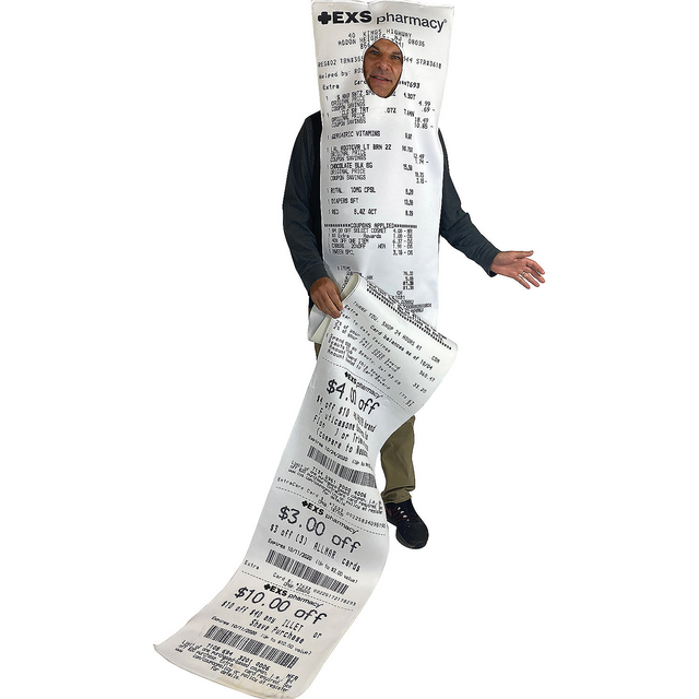 Exs-Ively Long Pharmacy Receipt Adult Cotume Costume