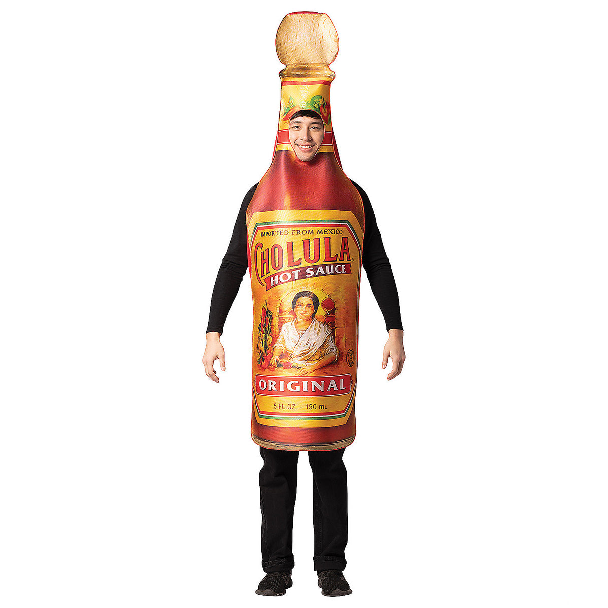 Adult McCormick Cholula Hot Sauce Costume for Fun Halloween Parties and Themed Events