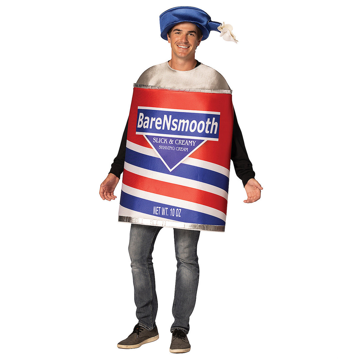 Fun Adults Shaving Cream Can Costume for Halloween Parties and Creative Dress Up Events