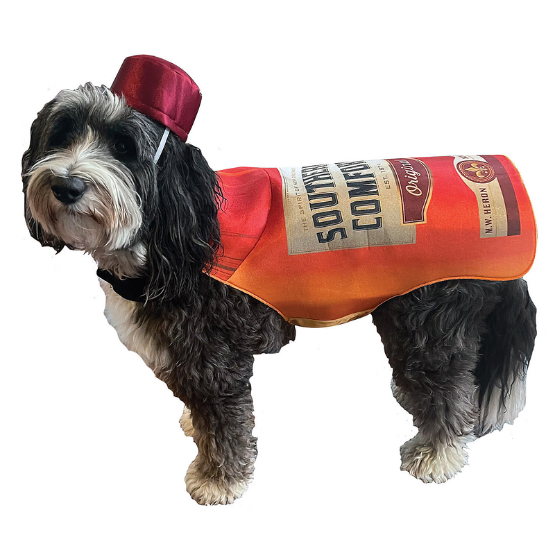 Southern Comfort Bottle Dog Halloween Costume for Medium and Large Dogs Parties and Festive Occasions