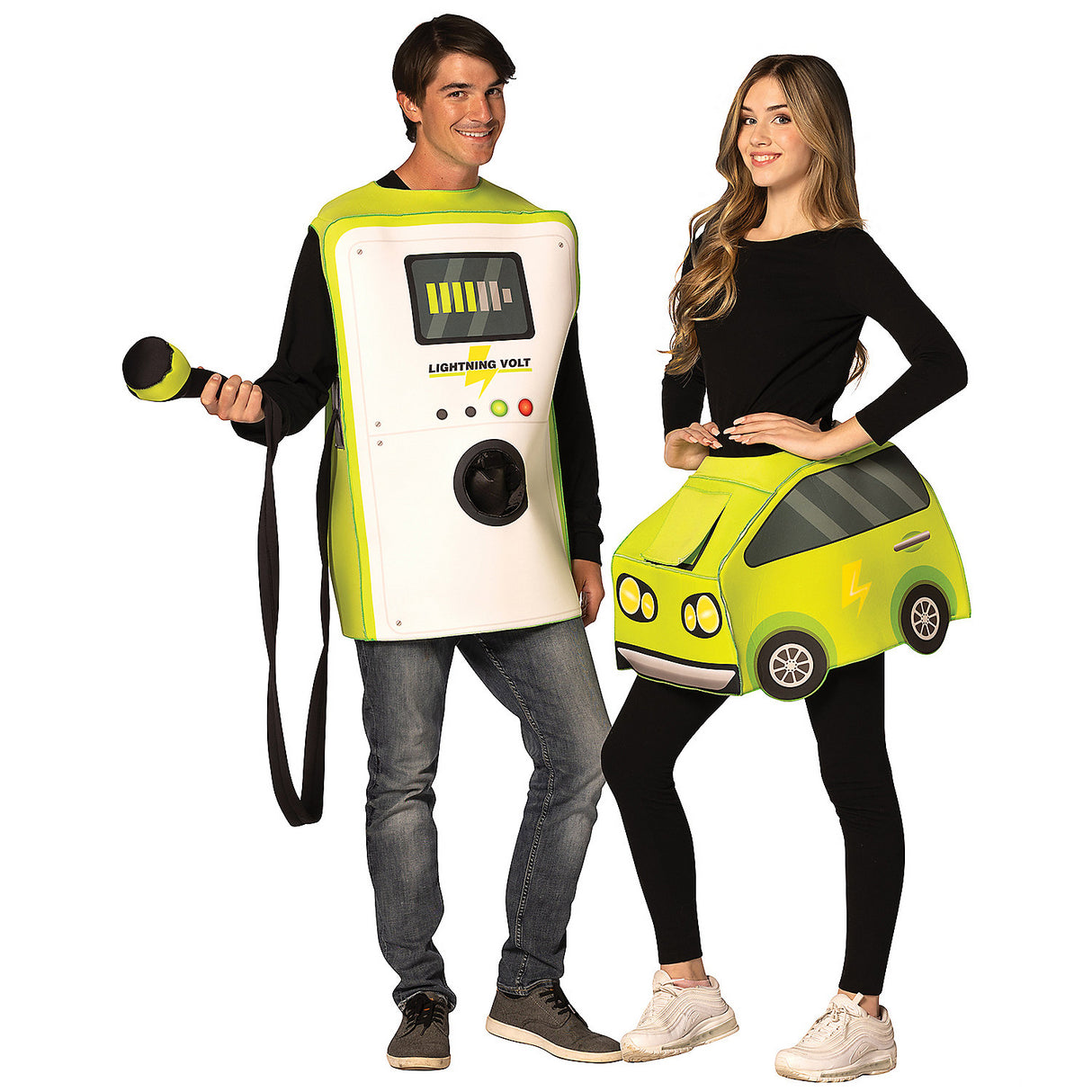 Creative Electric Car and Charger Couples Costume for Fun Halloween Parties and Themed Events