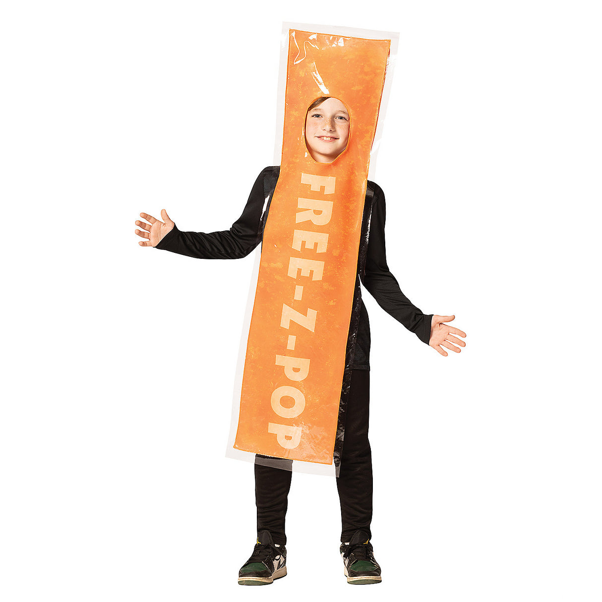Adorable Kids Orange Free-Z-Pop Ice Costume for Halloween Themed Parties and Playtime Fun