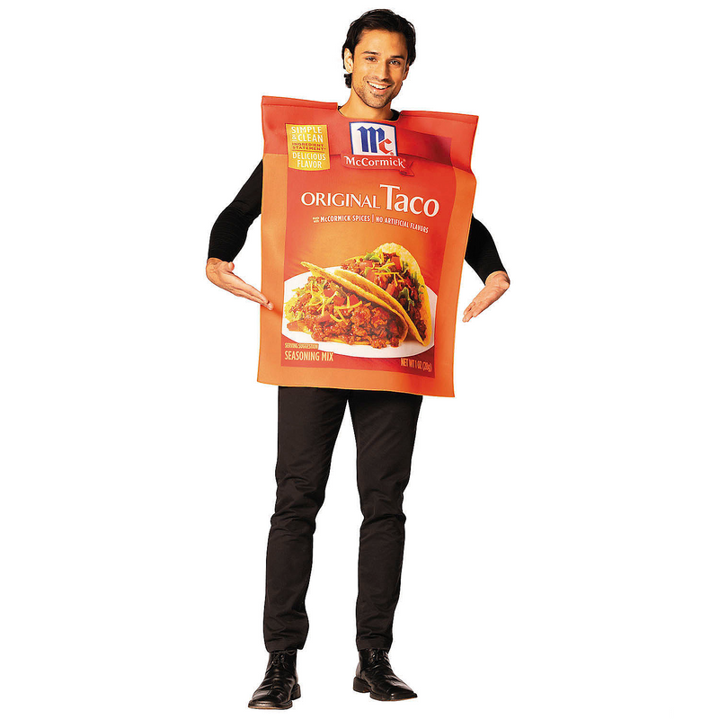 Adult McCormick taco seasoning packet foam costume
