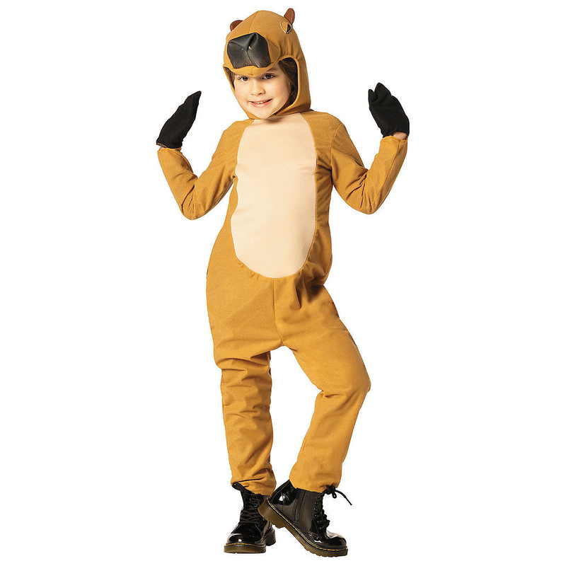 Kids Capybara Hooded Jumpsuit Costume