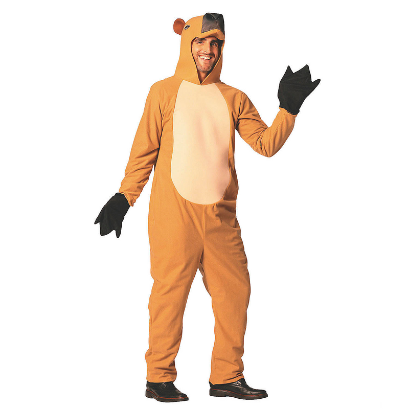 Adult capybara hooded jumpsuit Halloween costume