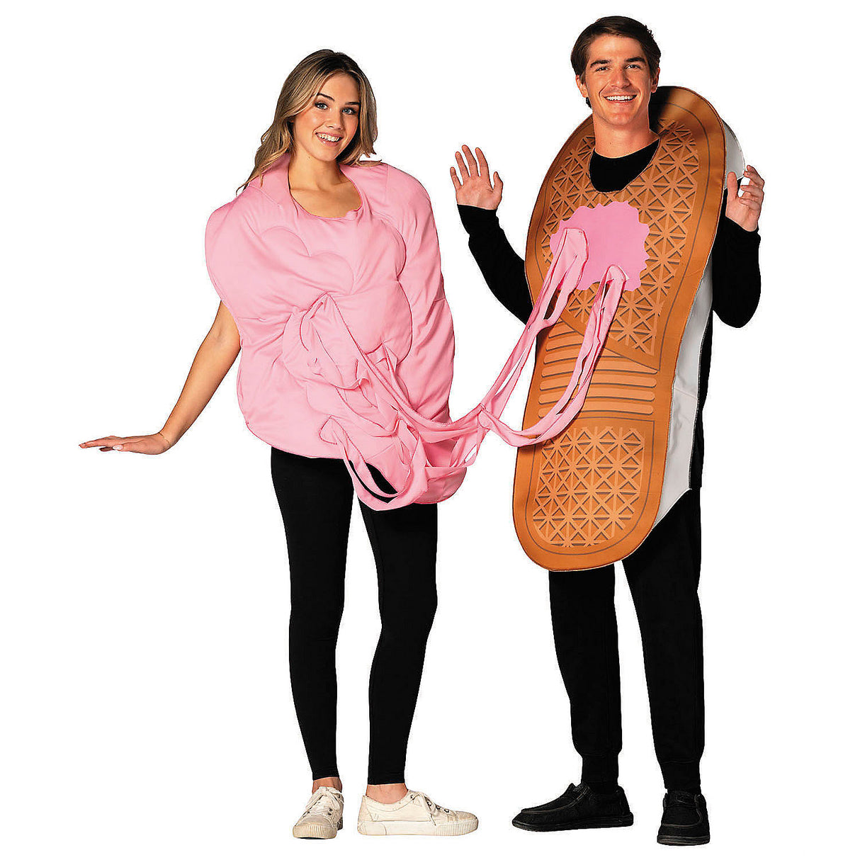 Funny Adults Sneaker and Stuck Gum Couples Costume for Parties Halloween Fun Events