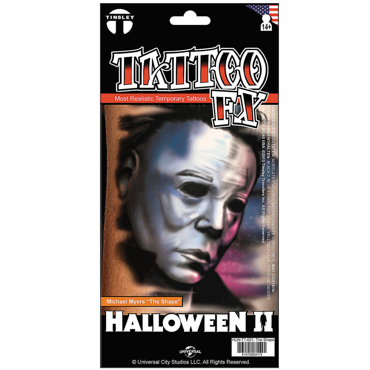 Halloween II Michael Myers Temporary Tattoo for Spooky Costume Accessories and Halloween Events