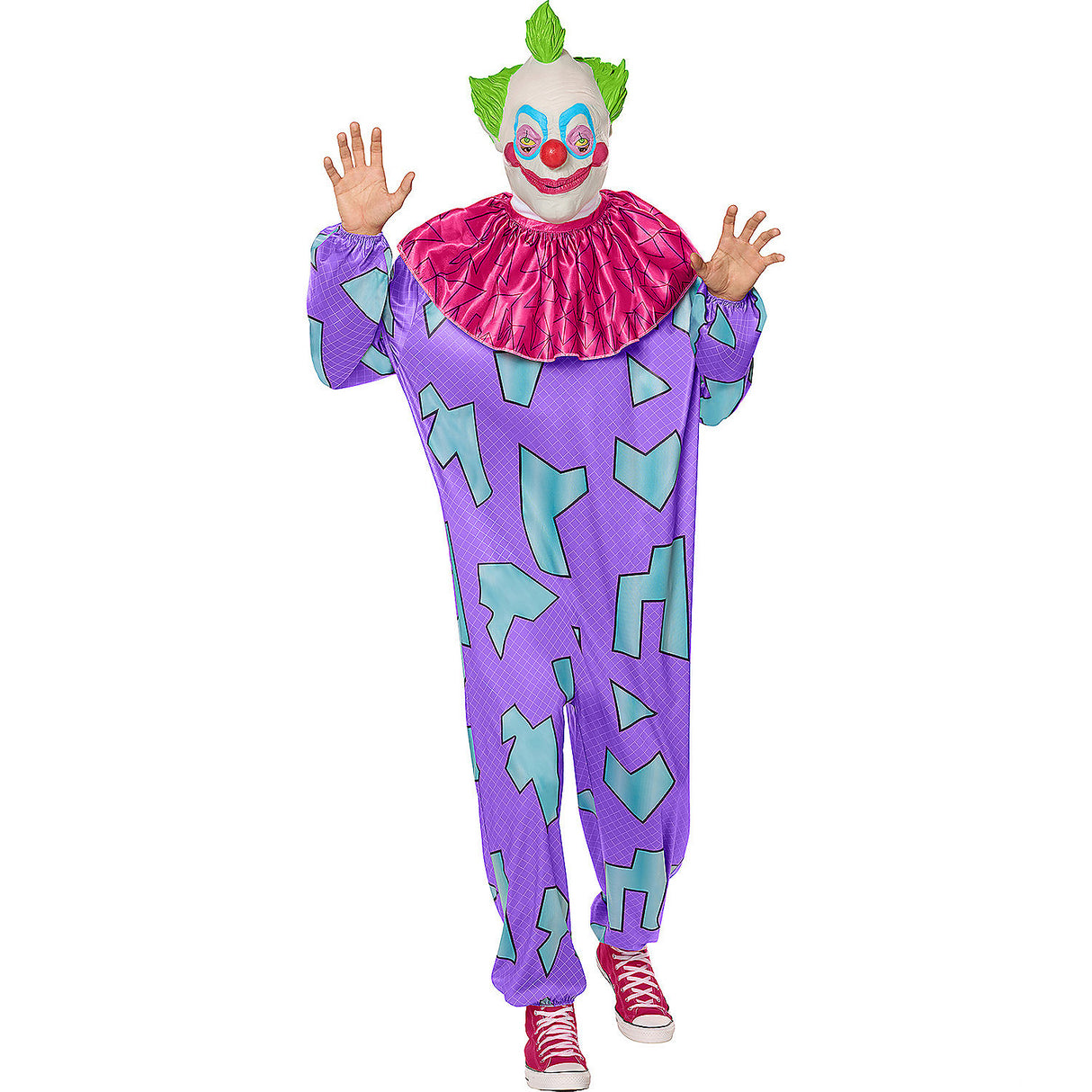 Colorful Adults Killer Klowns from Outer Space Jumbo Jumpsuit Costume for Halloween Party Events and Clown Themed Celebrations