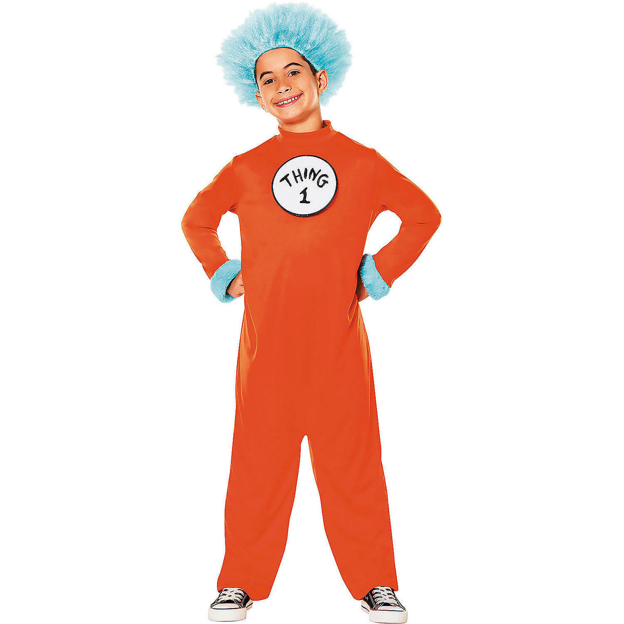 Kids Thing 1 or Thing 2 Costume for Fun Dress Up Halloween Parties and Themed Events