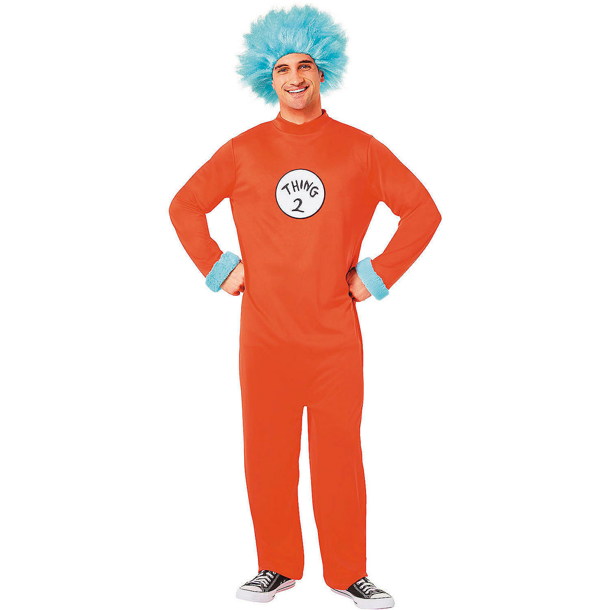Exciting Adults Dr. Seuss Thing 1 or Thing 2 Jumpsuit Costume for Parties School Events and Halloween Fun