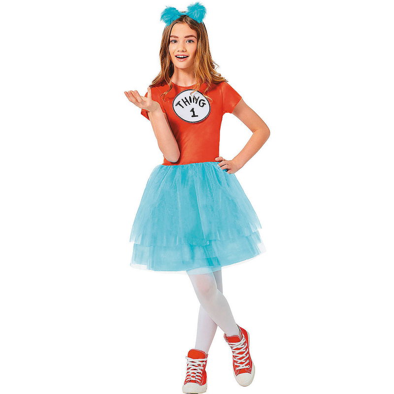Kids Dr. Seuss Thing 1 or Thing 2 Dress Costume