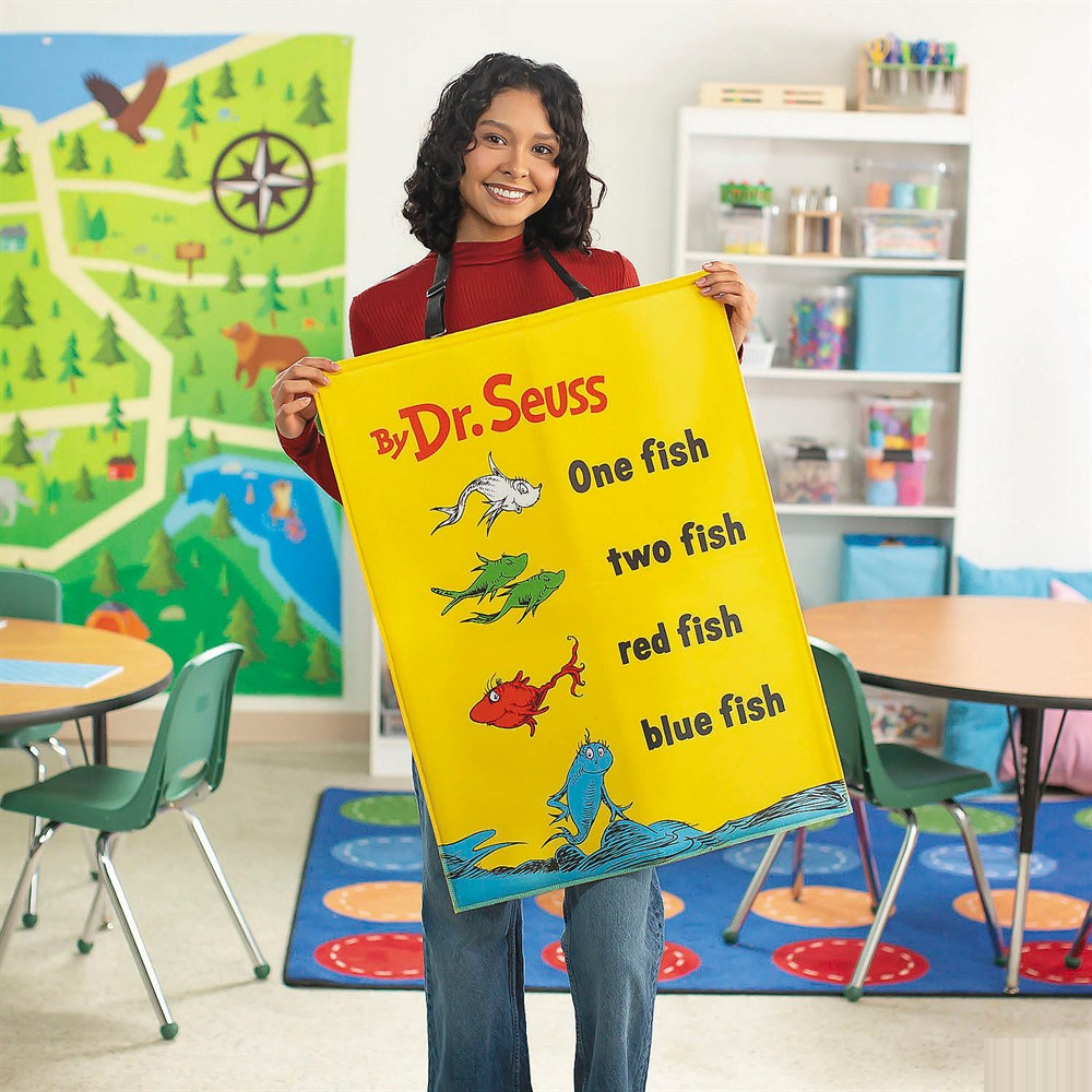Adults Dr. Seuss One fish, two fish, red fish, blue fish Quick Change Book Cover Costume