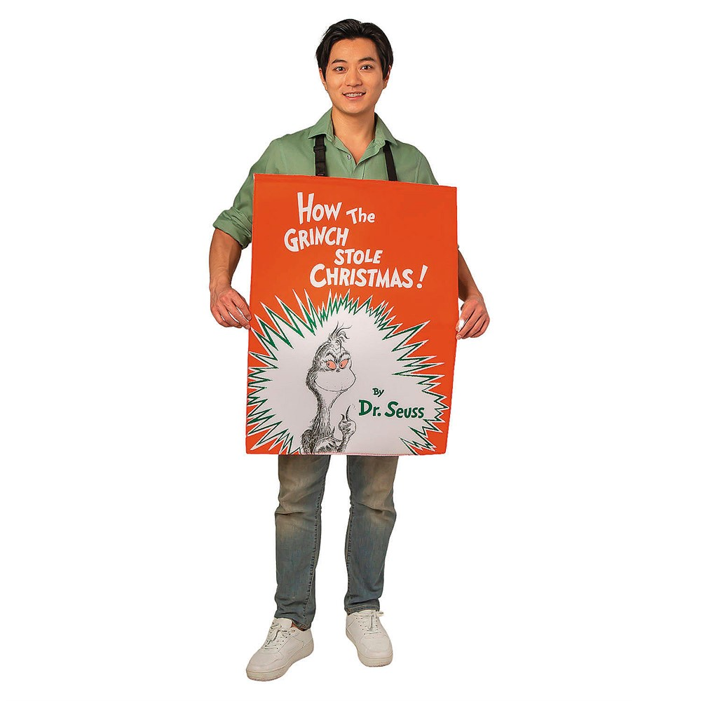 Adults Dr. Seuss How the Grinch Stole Christmas Quick Change Book Cover Costume