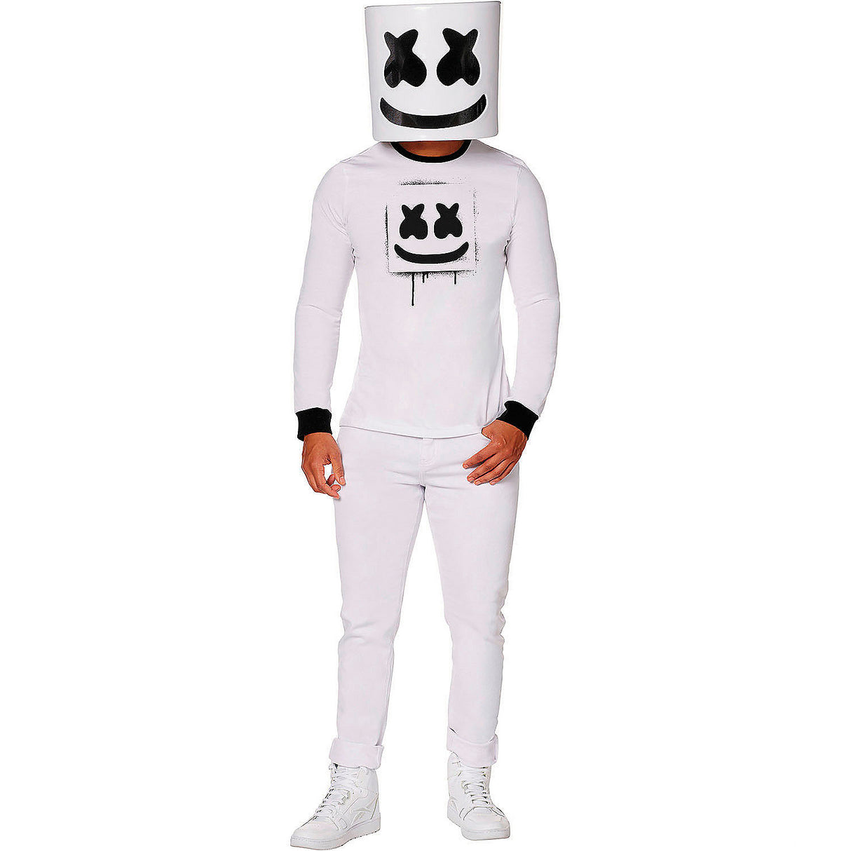 Adults Marshmello Long-Sleeved T-Shirt Costume for Halloween Parties and Events
