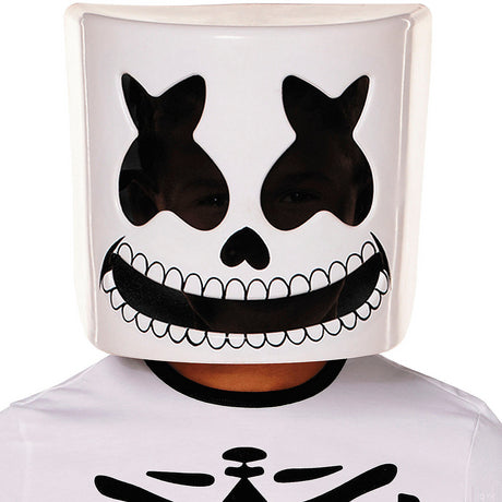 Adults Marshmello Skeleton Long-Sleeved T-Shirt Costume for Halloween Parties and Themed Events