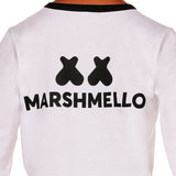 Adults Marshmello Skeleton Long-Sleeved T-Shirt Costume for Halloween Parties and Themed Events