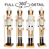 3 Ft. Large Classic Gold Wood Holiday Nutcracker with Scepter