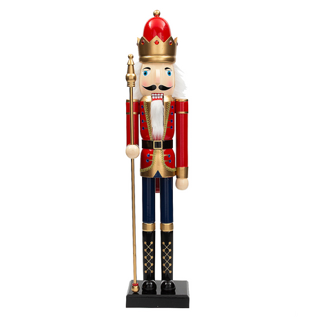 3 Ft. Large Classic Red Wood Holiday Nutcracker with Scepter