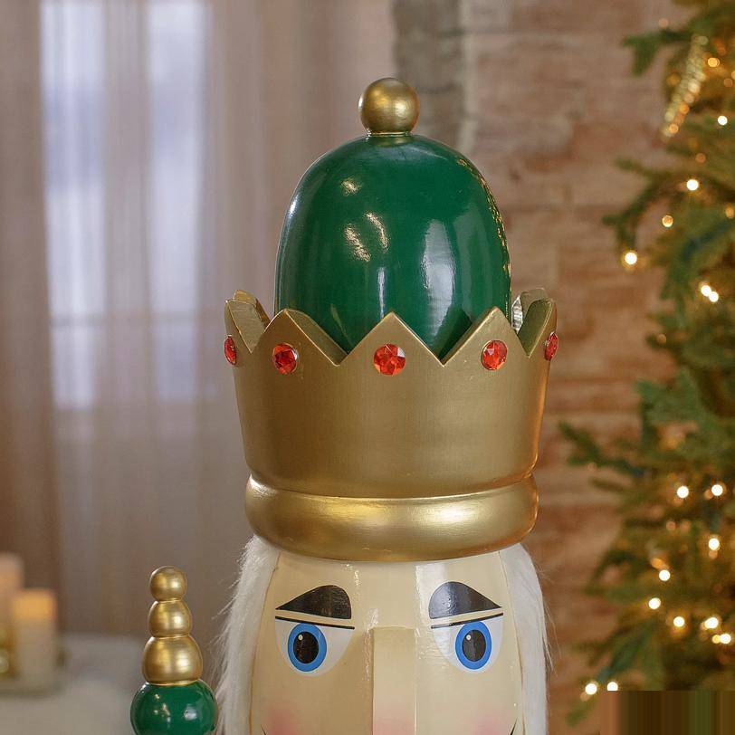 5 Ft. Giant Classic Green Wood Holiday Nutcracker with Scepter