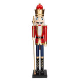 Giant Classic Red Wood Holiday Nutcracker for Christmas Decor Parties Festivities and Celebrations