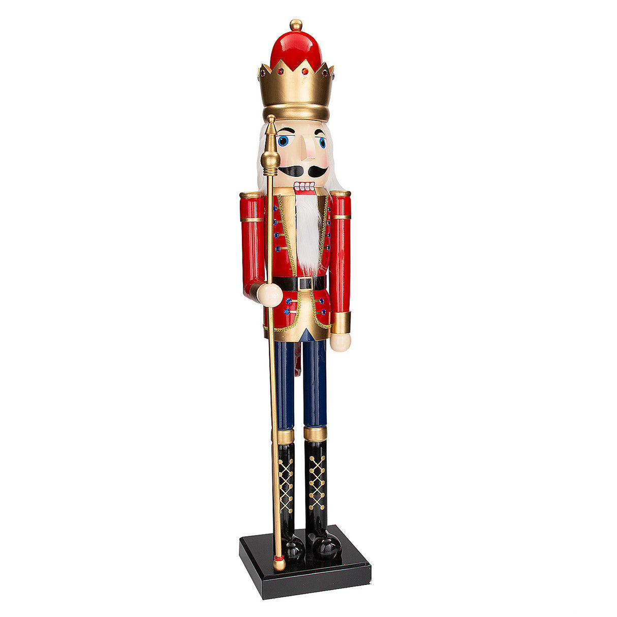 Giant Classic Red Wood Holiday Nutcracker for Christmas Decor Parties Festivities and Celebrations