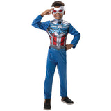 Marvel Capt. America Sam Wilson Child Costume for Halloween Parties Dress Up and Superhero Adventures