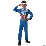 Marvel Capt. America Sam Wilson Child Costume for Halloween Parties Dress Up and Superhero Adventures