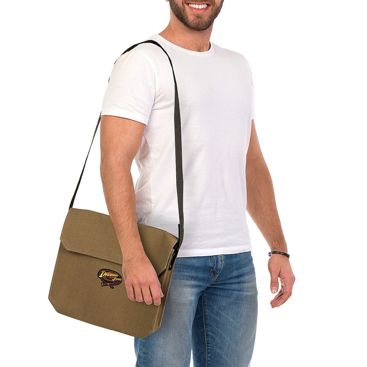 Adventure Ready Indiana Jones Canvas Satchel with Adjustable Strap for Costumes and Everyday Use